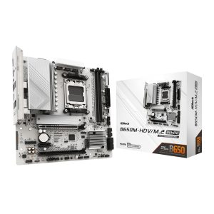ASRock B650M-HDV/M.2 AM5 Micro-ATX Motherboard - White