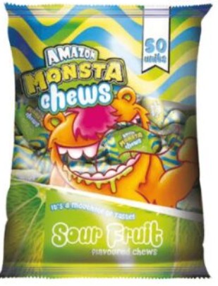AMAZON MONSTA CHEWS SOUR FRUIT 50’s