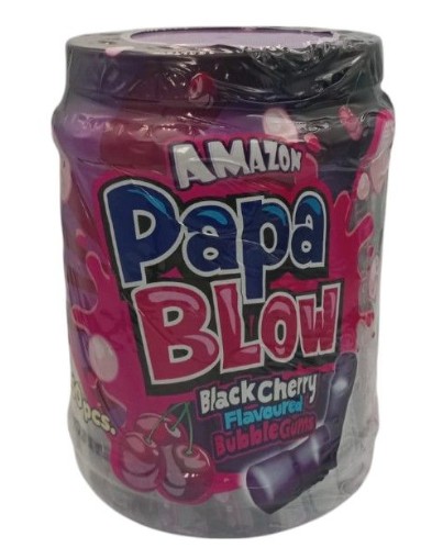 AMAZON PAPA BLOW GUMS BLACK CHERRY JARSXPCS (1X50’S)