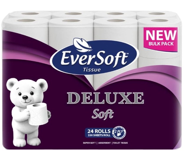 Deluxe Soft 2 Ply Eversoft Toilet Paper - 24 Pack